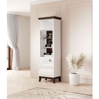 Bydgoskie Meble - TISARO Witryna 1D Lewa | 2473LJ05 | Biały połysk