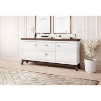 Bydgoskie Meble - TISARO Komoda 2D2S | 2473LJ26 | biały połysk