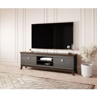 Bydgoskie Meble - TISARO Komoda TV 2S | 24Z3LJ40 | antracyt połysk