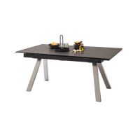 MC AKCENT - TOBAGO Stół 180-260x95x77 | Szkło | Ceramica Antracytowa | Nogi Stal Szlachetna Szczotkowana | TO18EGAN