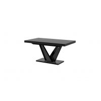 HUBERTUS - VEGAS Stół 160-256x89 | Czarny mat | Czarny połysk