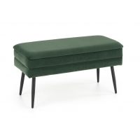 HALMAR - VELVA Ławka z pojemnikiem | ciemny zielony-czarny
