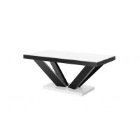 HUBERTUS - VIVA 2 Mini Ława | Blat Biały mat | Noga Czarna