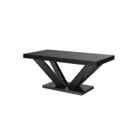 HUBERTUS - VIVA 2 Mini Ława | Blat Czarny mat | Noga Czarna