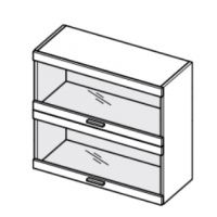 LAYMAN - BLANKA Szafka WOW 8/72 górna 80 cm 2 klapy 2 witryny