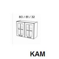 KAM - KAMMONO Szafka WW80/61 | Górna | Witryna | 2-drzwi | Front frezowany