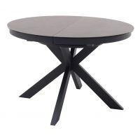 MC AKCENT - WINNIPEG Stół okrągły | Blat Szkło Ceramica Antracyt | Stelaż Lakier Czarny Mat | WI12SMAN