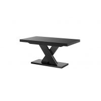 HUBERTUS - XENON LUX Stół 160-256x89 | Blat Czarny mat | Noga czarna