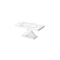 HUBERTUS - XENON MINI Ława | Super Print | Marmur | Marble White HG | Biały połysk