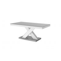 HUBERTUS - XENON LUX MINI Ława | Blat Szary połysk | Nogi Białe