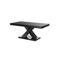 HUBERTUS - XENON LUX MINI Ława | Blat Czarny mat | Nogi Czarne