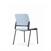 NOWY STYL - XILIUM Krzesło Konferencyjne FRAME CHAIR 4L UPH BLACK | na 4 nogach | Oparcie - Tapicerowane