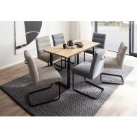 MC AKCENT - ZEBALLOS Stół 140x75 | Blat Krawędź prosta | Dąb burgundzki olejowany | Stelaż typu U Czarny | ZET14GZK | ZETGUMSP