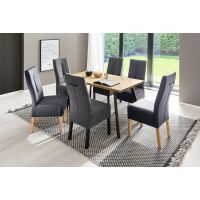 MC AKCENT - ZEBALLOS Stół 140x75 | Blat Krawędź prosta | Dąb burgundzki olejowany | Stelaż 4 Nogi Czarny mat | ZET14GZK | ZETGVMSP