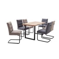 MC AKCENT - ZEBALLOS Stół 160x75 | Blat Krawędź typu szwajcarskiego | Dąb burgundzki olejowany | Stelaż typu U Czarny | ZET16SZK | ZETGUMSP