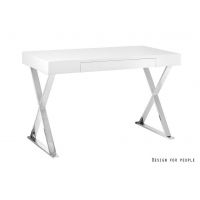 UNIQUE MEBLE - ZEFIR Biurko CTB-007 | Biały Połysk | DOSTĘPNE OD RĘKI