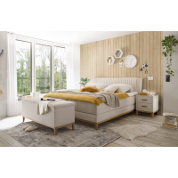 MEBLE BEST - ALING Łóżko z pojemnikiem | 180x200 | Topper Premium HR 6 cm