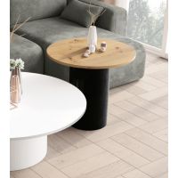 HUBERTUS - ALTO LAMI Ława 60 | Blat Dąb Artisan | Czarny połysk