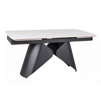 SIGNAL - ARMANDO Stoł rozkładany 160-240x90cm | Ceramika biały mat | Czarny mat