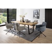 MC AKCENT - MALMOE Stół 220x100 | Krawędź B trapez ścięty w dół | Dąb dziki olejowany | MAL22BBE | Stelaż Trapez | MALVGEAL