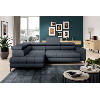 WERSAL - BAGGIO Narożnik z elektrycznie wysuwanym siedziskiem, pojemnikiem i ładowarką indukcyjną