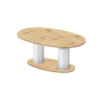 HUBERTUS - BARLETTA Ławostół | Dąb artisan | Biały połysk | Dąb artisan