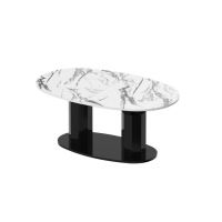 HUBERTUS - BARLETTA Ławostół | Marble white połysk | Czarny połysk | Czarny połysk