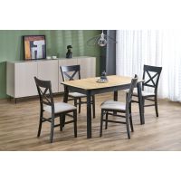 HALMAR - BARRIL Stół rozkładany 130-170x80x72 | dąb artisan/czarny | z PL