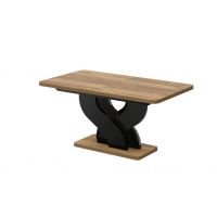 HUBERTUS - BELLISSIMA LAMI Stół 160-256x89 | Blat Dąb Pradawny | Nogi Czarny połysk