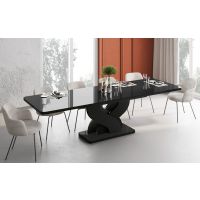 HUBERTUS - BELLISSIMA Stół 160-256x89 | Czarny połysk