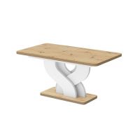 HUBERTUS - BELLISSIMA LAMI Stół 160-256x89 | Blat Dąb Artisan | Nogi Biały połysk