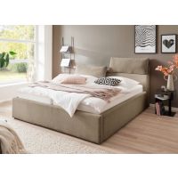 MC AKCENT - MALINDI Łóżko z pojemnikiem 140x200 | Tkanina Raven beżowa 30 | MAL14003