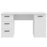 Forte - NET106 MT311-120 | Biurko z szufladami i szafką | białe