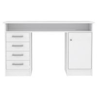 Forte - NET106 MT931-120 | Biurko z 4 szufladami i szafką | Białe
