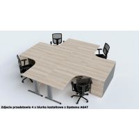 AMS Meble Biurowe - AGAT Biurko BA8 | Na Stelażu Metalowym | Kształtowe 160/50x100/70