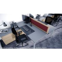 AMS Meble Biurowe - EVENT Biurko BV18 Na Stelażu Metalowym | 180x160 cm | 2-osobowe | Podporowe