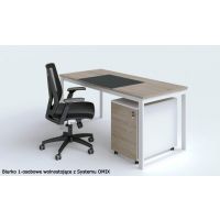 AMS Meble Biurowe - OMIX Biurko BO6 | Na Stelażu Metalowym | 160x80 cm | 1-osobowe | Wolnostojące