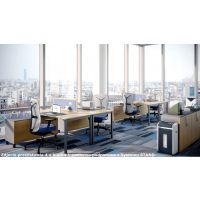 AMS Meble Biurowe - STAND Biurko BS10 Na Stelażu Metalowym | 140x80 cm | 1-osobowe | Podporowe