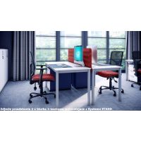 AMS Meble Biurowe - STAND Biurko BS5 Na Stelażu Metalowym | 140x80 cm | 1-osobowe | Wolnostojące