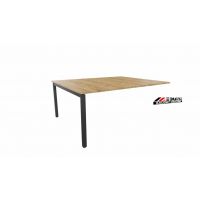 AMS Meble Biurowe - STAND PLUS Biurko BS13+ Na Stelażu Metalowym | 140x140 cm | 2-osobowe | Podporowe | Z Dystansem 1 cm