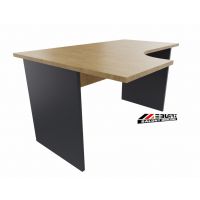 AMS Meble Biurowe - WOOD Biurko BW14 Na Stelażu Płytowym | 180/50x100/80 cm | 1-osobowe | Kształtowe