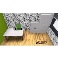 AMS Meble Biurowe - RANT Biurko BRK7 Na Stelażu Metalowym | 140/50x100/70 cm | 1-osobowe | Wolnostojące | Kształtowe