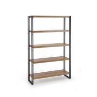 HALMAR - BOLIVAR Regał REG-2 | Dąb złoty | Czarny | DOSTĘPNE OD RĘKI