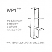 LAYMAN - BRIKS Półka WP1 | Moduł otwarty bez boków z półkami