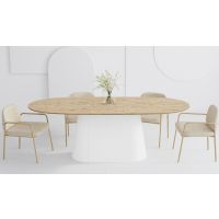 HUBERTUS - CAPITOLO LAMI Stół 160-208x89 | Blat Dąb Artisan | Noga Biały połysk