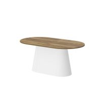 HUBERTUS - CAPITOLO LAMI Stół 160-208x89 | Blat Dąb Pradawny | Noga Biały połysk