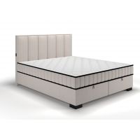 MEBLE BEST - CAVA Łóżko Kontynentalne z pojemnikiem 160x200 | Tkanina Louis 662 | DOSTĘPNE OD RĘKI