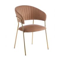 FURNITEX - K4-FX (G) Krzesło | Velvet | Riviera 24 cappuccino | Nogi złote
