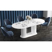 HUBERTUS - CESARO Stół 160-208x89 | Biały połysk