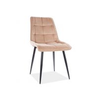 SIGNAL - CHIC Velvet Krzesło | Tkanina | Beż Bluvel 28 | Stelaż Czarny mat